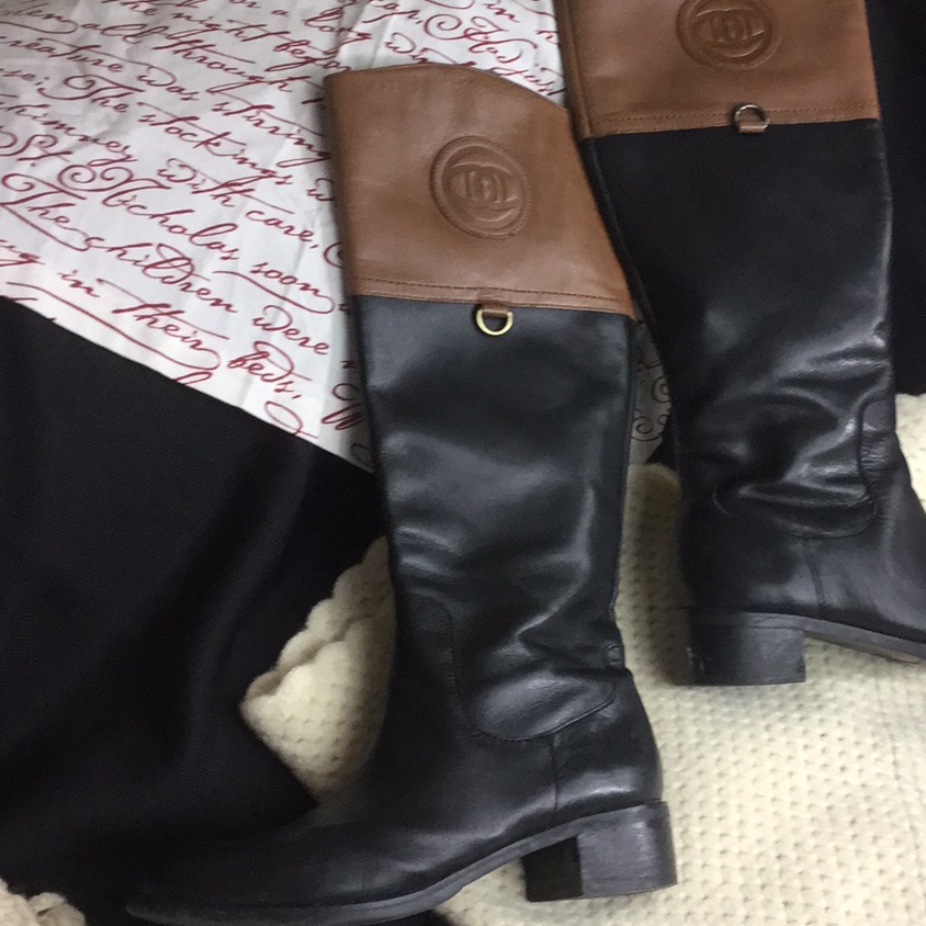 Etienne Aigner Leather Embossed Two Tone